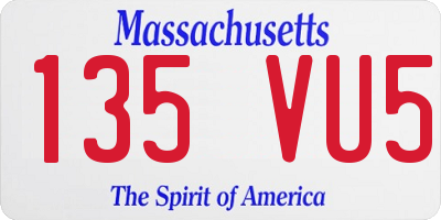 MA license plate 135VU5