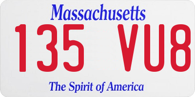 MA license plate 135VU8