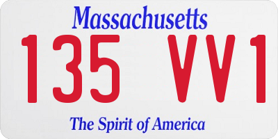 MA license plate 135VV1