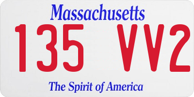 MA license plate 135VV2