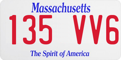 MA license plate 135VV6