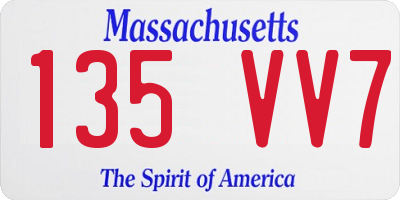 MA license plate 135VV7