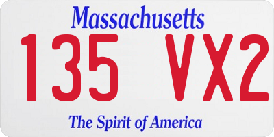MA license plate 135VX2