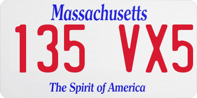MA license plate 135VX5