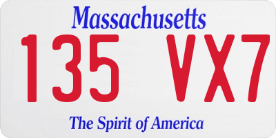 MA license plate 135VX7