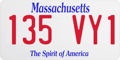 MA license plate 135VY1