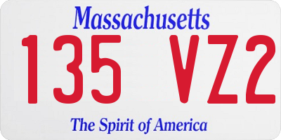MA license plate 135VZ2