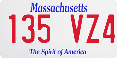 MA license plate 135VZ4