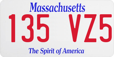 MA license plate 135VZ5