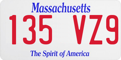 MA license plate 135VZ9