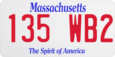 MA license plate 135WB2