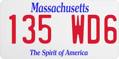 MA license plate 135WD6
