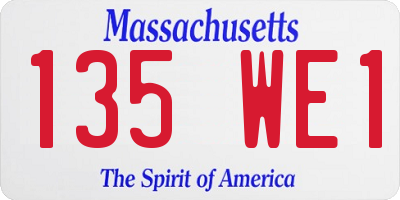 MA license plate 135WE1