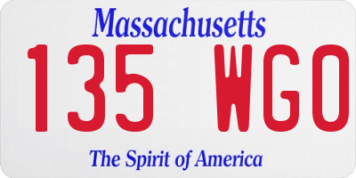 MA license plate 135WG0