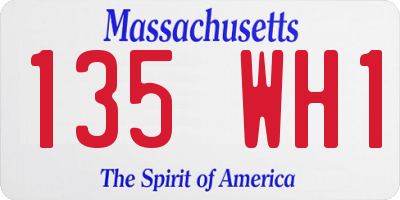 MA license plate 135WH1