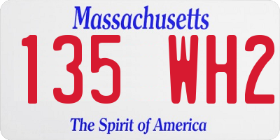 MA license plate 135WH2