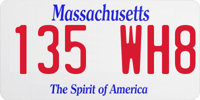 MA license plate 135WH8