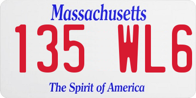 MA license plate 135WL6