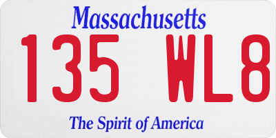 MA license plate 135WL8