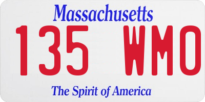 MA license plate 135WM0