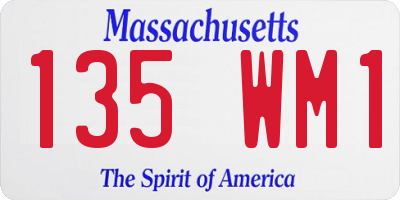 MA license plate 135WM1
