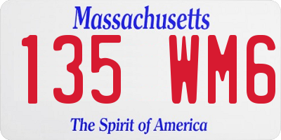 MA license plate 135WM6