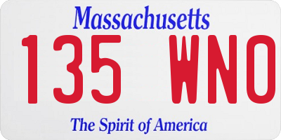 MA license plate 135WN0