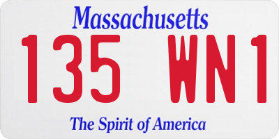 MA license plate 135WN1