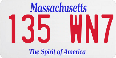 MA license plate 135WN7