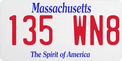 MA license plate 135WN8