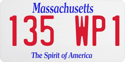 MA license plate 135WP1