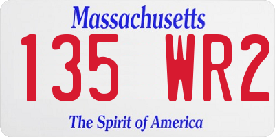 MA license plate 135WR2