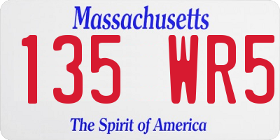 MA license plate 135WR5