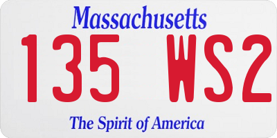 MA license plate 135WS2