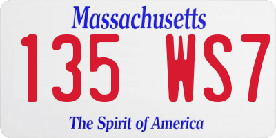 MA license plate 135WS7