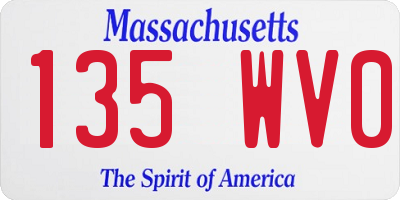 MA license plate 135WV0