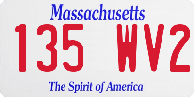 MA license plate 135WV2