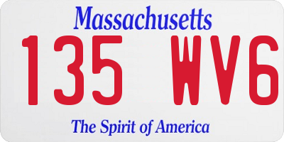 MA license plate 135WV6