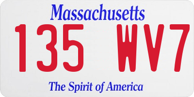 MA license plate 135WV7