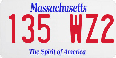 MA license plate 135WZ2