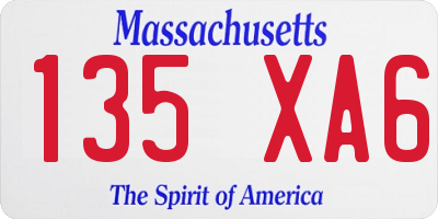 MA license plate 135XA6