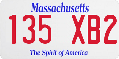 MA license plate 135XB2