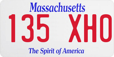 MA license plate 135XH0