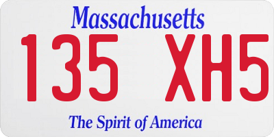 MA license plate 135XH5