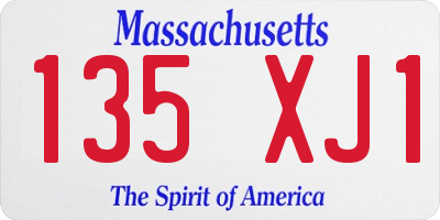 MA license plate 135XJ1