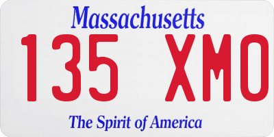 MA license plate 135XM0