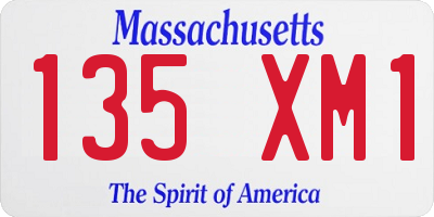MA license plate 135XM1