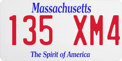 MA license plate 135XM4