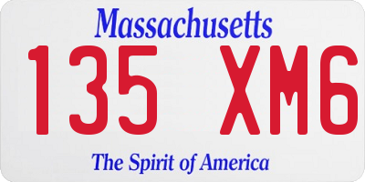 MA license plate 135XM6