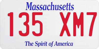 MA license plate 135XM7